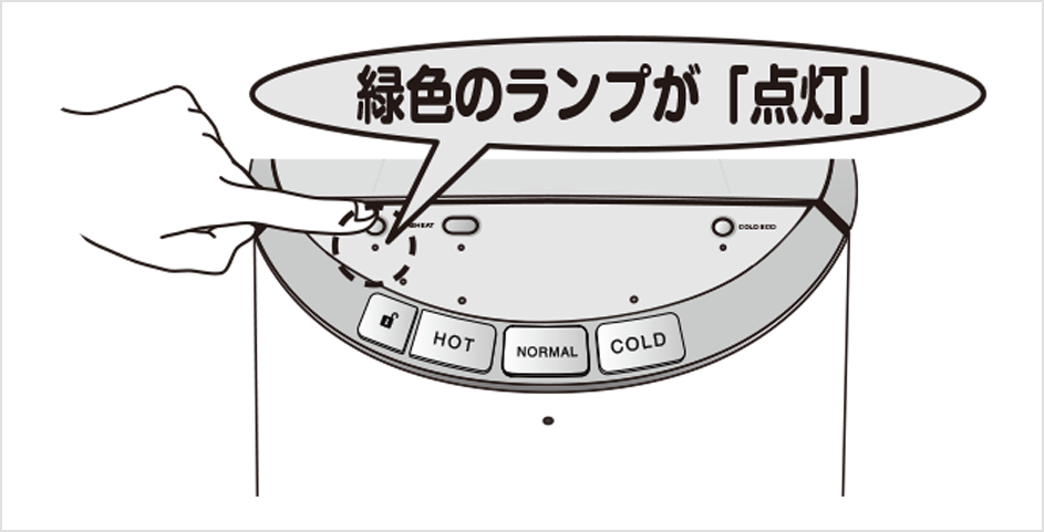 tallのHOTECO の設定ボタン位置と手順説明画像